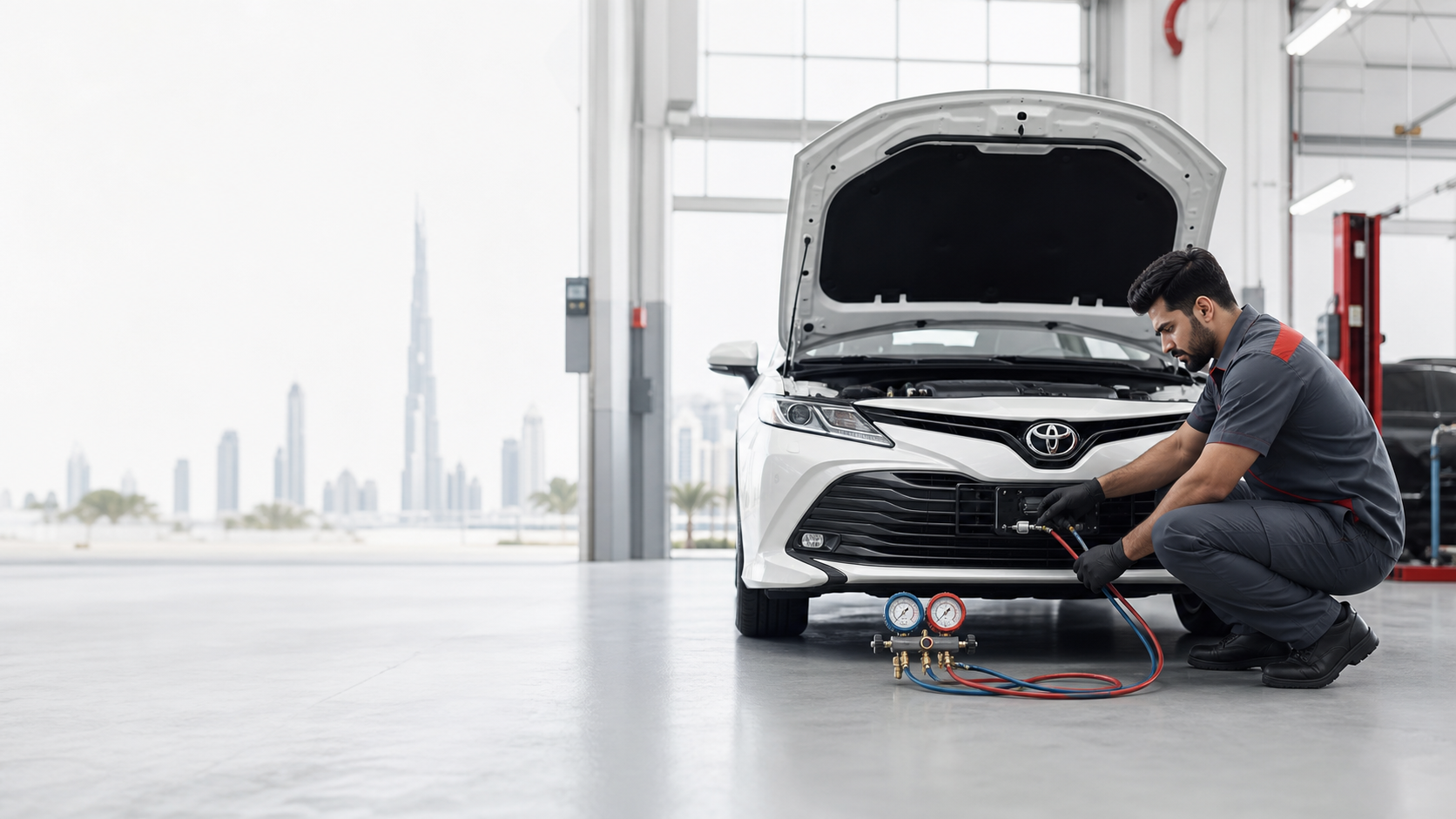 AC Repair service in a workshop near Meydan, Dubai