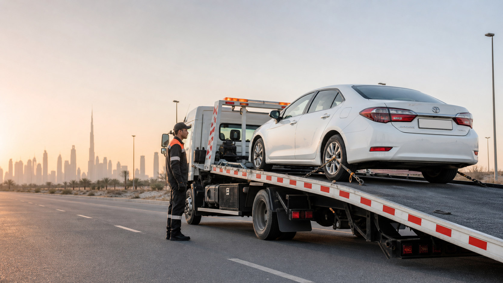 Car Recovery service in a workshop near Meydan, Dubai