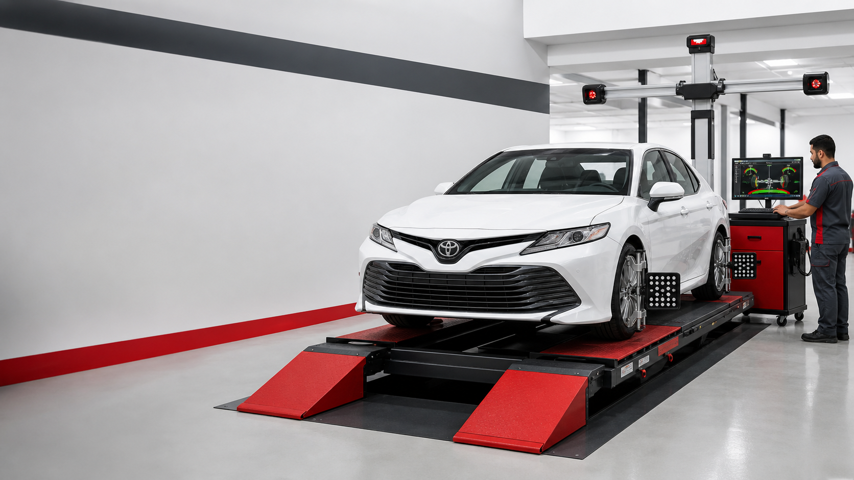 Wheel Alignment service in a workshop near Meydan, Dubai